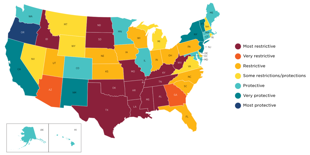 Guttmacher Map - Abortion Hostility